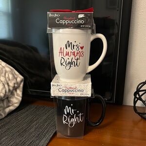 Mr. and Mrs. Right Mug Set - Black and White